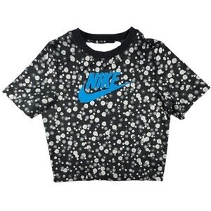 Nike Sportswear Daisy Floral Crop Top CJ2475-011 Size M Black Blue